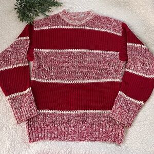 Vintage Concrete Made for the Street Red Striped Sweater Size Large